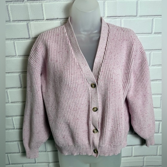 OLD NAVY Pink Button-Up Women's crop Sweater/size XL - Picture 8 of 9